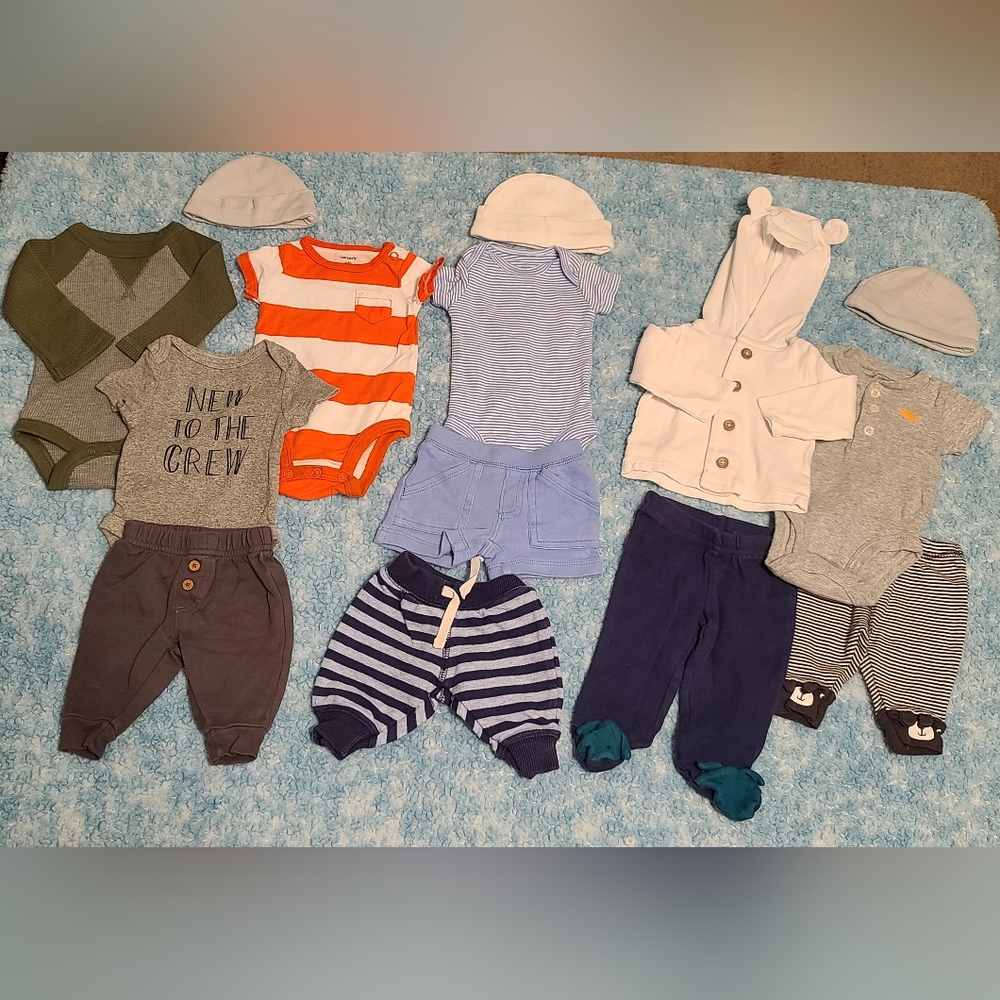 16-Piece Bundle, Newborn Boys Clothing, Shorts/Pants/Onesies/Sleepers